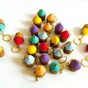 Sleutelhanger cupcake (als verjaardagscadeautje)