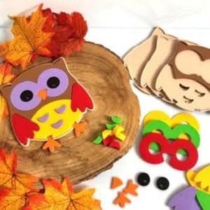 Uilenpuzzels, herfstcreatie van Crea-sy