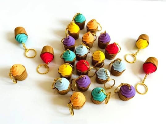 Sleutelhanger cupcake (als verjaardagscadeautje)